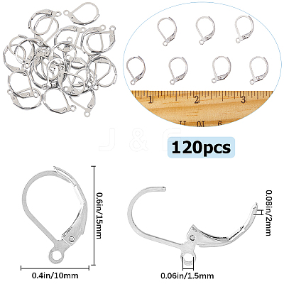 304 Stainless Steel Leverback Earring Findings STAS-SP0001-01A-1