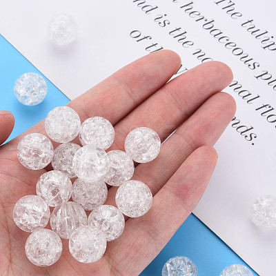 Transparent Crackle Acrylic Beads MACR-S373-66B-N12-1