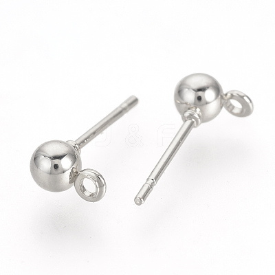 Iron Ball Stud Earring Findings KK-R071-09P-1