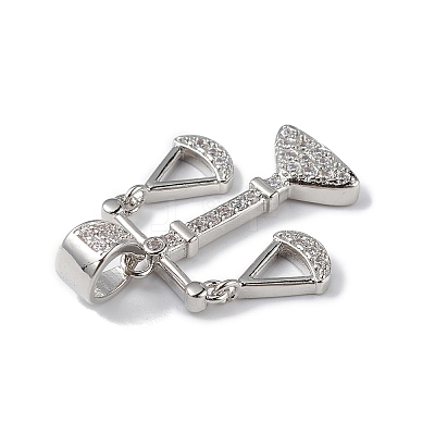 Rack Plating Brass Micro Pave Cubic Zirconia Pendants X-KK-F848-04P-1