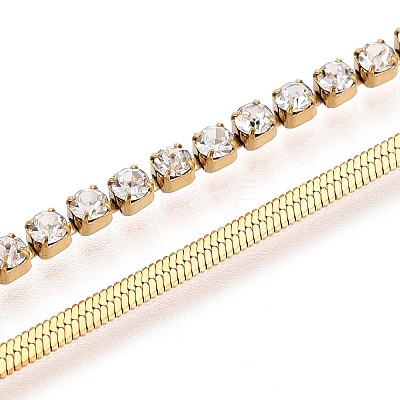 304 Stainless Steel Multi-layer Bracelets BJEW-T022-13G-1