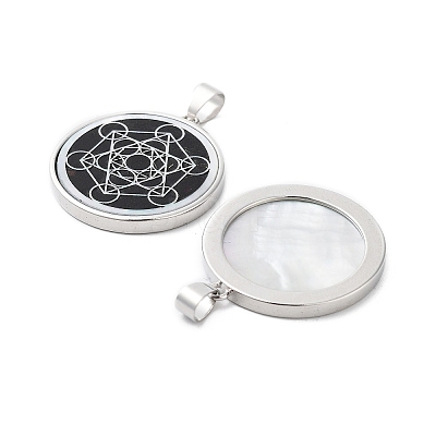 Natural White Shell Pendants SHEL-G017-01P-06-1
