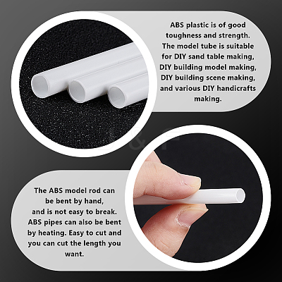 30Pcs ABS Plastic Round Tube KY-OC0001-44C-1
