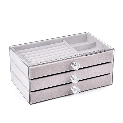 3-Tier PET Plastic Jewelry Storage Drawer Boxes CON-N016-05B-1
