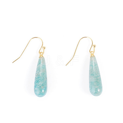 1 Pair Natural Amazonite Dangle Earrings EJEW-TA0001-85-1