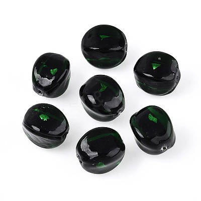Handmade Silver Foil Lampwork Beads FOIL-T024-12B-1