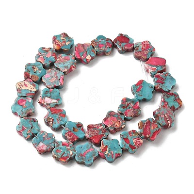 Dyed Synthetic Imperial Jasper Beads Strands G-D337-14mm-B04-1