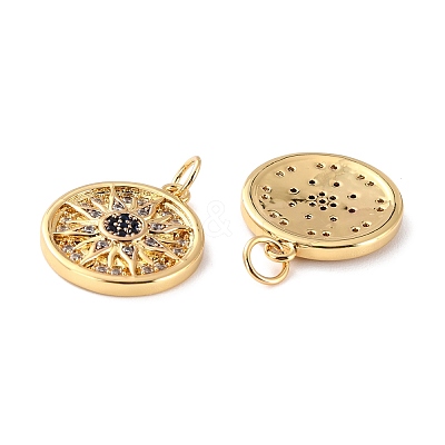 Brass Micro Pave Cubic Zirconia Pendants ZIRC-P092-014G-RS-1
