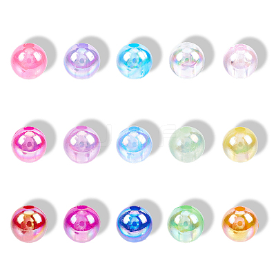 15 Colors Transparent Acrylic Beads MACR-PA0001-04B-1