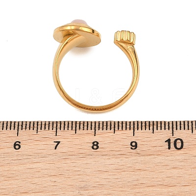 304 Stainless Steel Cubic Zirconia Cuff Open Rings for Women GG-CBA32C5-01G-1
