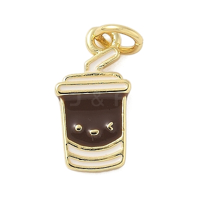 Brass Enamel Charms KK-C110-14B-01G-1