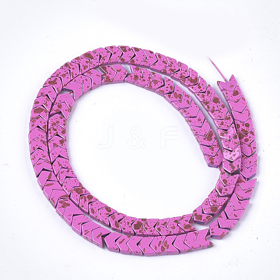 Spray Painted Non-magnetic Synthetic Hematite Beads Strands G-T124-03F-1