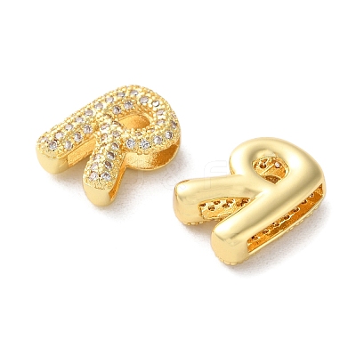Rack Plating Brass Micro Pave Cubic Zirconia Slide Charms KK-C084-34G-R-1