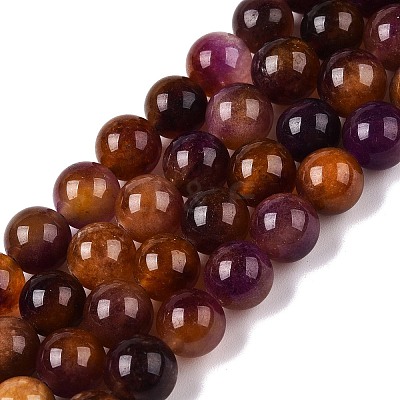 Dyed Natural White Jade Beads Strands G-T138-8mm-210-21-1