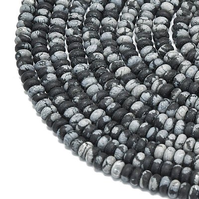 Natural Snowflake Obsidian Beads Strands G-P575-A23-4x2mm-1