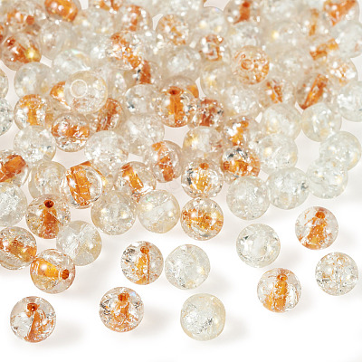 100Pcs Crackle Transparent Glass Beads Strands GLAA-TA0004-11A-1