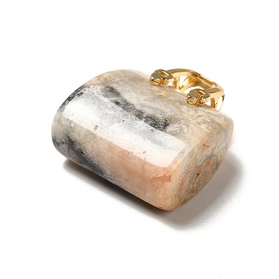 Natural Crazy Agate Brass Pendants KK-E274-01G-10-1
