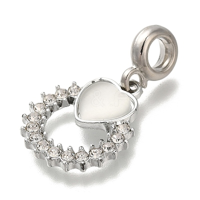 Rack Plating Alloy Crystal Rhinestone European Dangle Charms PALLOY-P307-11A-P-1