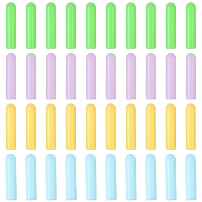 40Pcs 4 Colors Alloy Cord End FIND-GF0008-47B-1