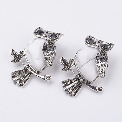 Natural Howlite Pendants G-E442-01S-1