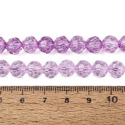 Crackle Transparent Glass Beads Strands GLAA-N068-06A-13-1
