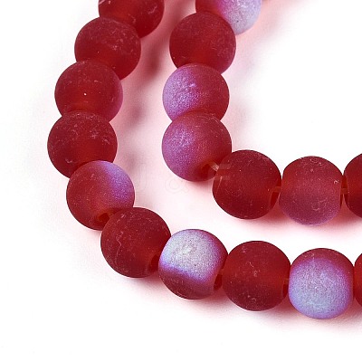 Frosted Transparent Glass Beads Strands LS-GLAA-T032-T6mm-MBB20-1