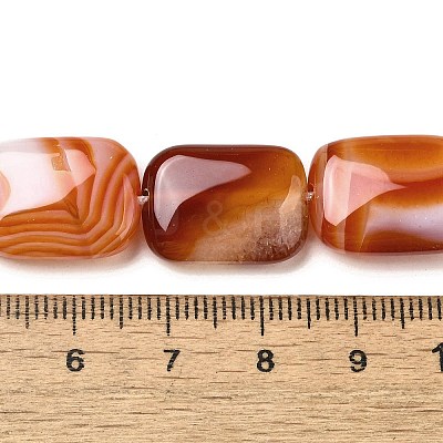 Natural Striped Agate/Banded Agate Beads Strands G-B137-B01-01G-1