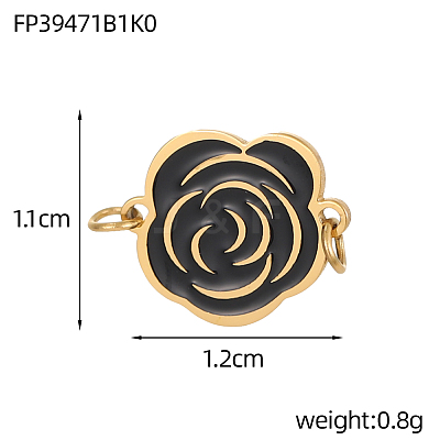 304 Stainless Steel Enamel Connector Charms STAS-OY009-24G-1