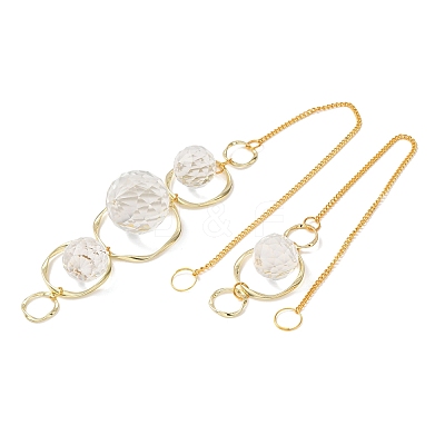 Alloy Ring & Glass Round Hanging Suncatchers GL-A001-01G-1