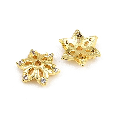 Brass Micro Pave Cubic Zirconia Bead Caps CU-CBA6A75-35A-G-1