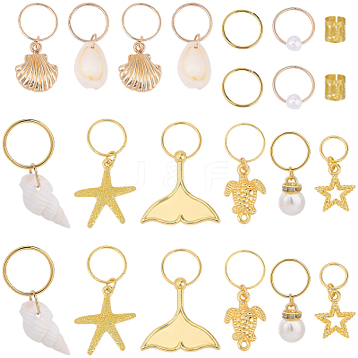 1 Bag Alloy Hair Braid Pendant OHAR-BM0001-06-1