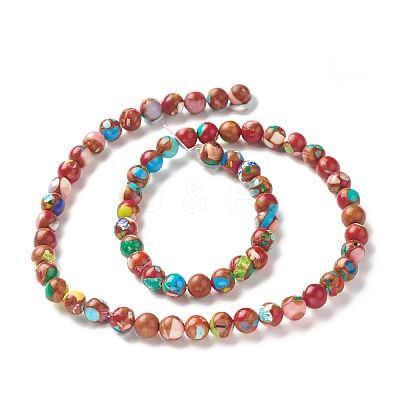 Assembled Natural & Dyed Magnesite Beads Strands G-L575-02K-A-1
