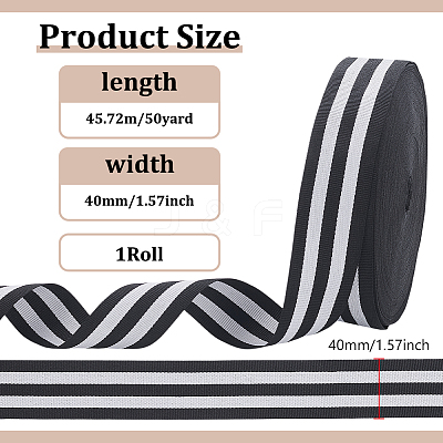 Polyester Stripe Ribbons SRIB-WH0011-326F-1