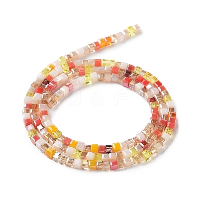Gradient Color Electroplate Glass Bead Strands GLAA-E042-05-B01-1