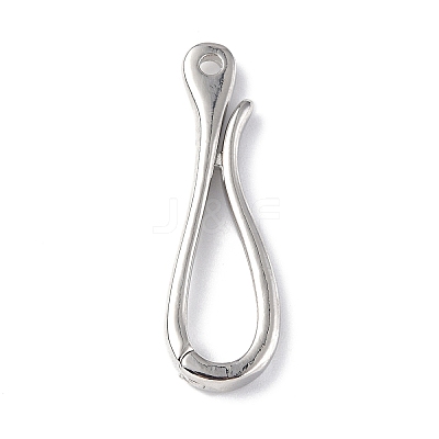 Rack Plating Brass Hook Clasps X-KK-E073-01P-1