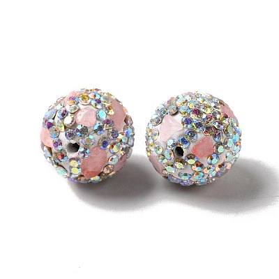 Polymer Clay Rhinestone Beads RGLA-D050-02F-1