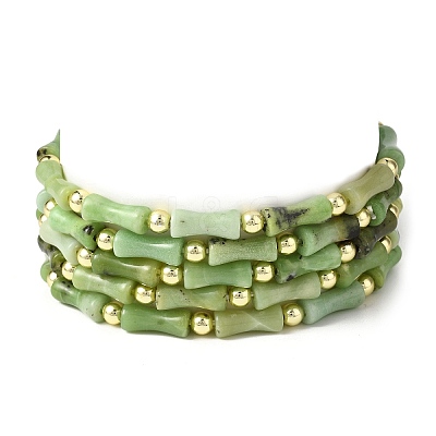 Natural Australia Jade/Chrysoprase Beads Stretch Bracelets for Men Women BJEW-L171-03B-1