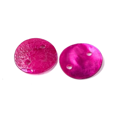 Spray Painted Natural Akoya Shell Connector Charms BSHE-S304-17B-1