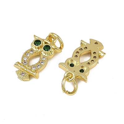 Brass Micro Pave Cubic Zirconia Pendants KK-I358-036G-1