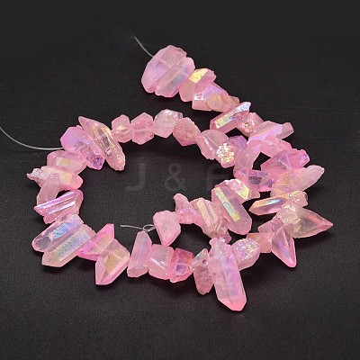 Electroplated Natural Quartz Crystal Beads Strands G-A142-03B-1