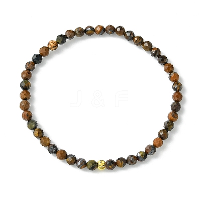 Natural Gemstone & Brass Beaded Stretch Bracelets for Women Men BJEW-JB13942-1