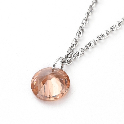 Cubic Zirconia Charms Necklaces NJEW-JN02686-1
