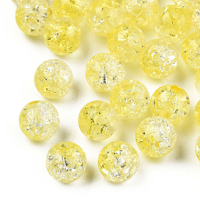 Transparent Crackle Acrylic Beads CACR-N002-03B-1