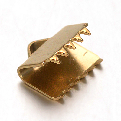 Ion Plating(IP) 304 Stainless Steel Ribbon Crimp Ends STAS-F075-03-1
