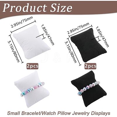 4Pcs 2 Colors Lint Bracelet/Watch Pillow Jewelry Displays BDIS-BBC0001-01-1
