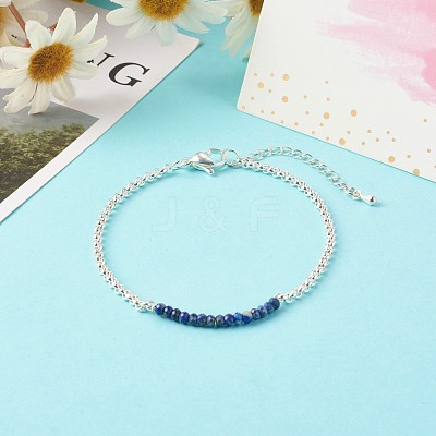 Natural Lapis Lazuli Beaded Bracelets BJEW-JB06384-08-1