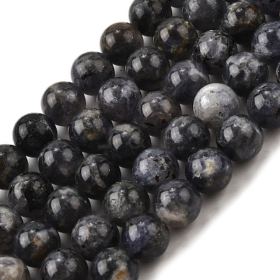 Natural Iolite Beads Strands G-E561-16-10mm-1