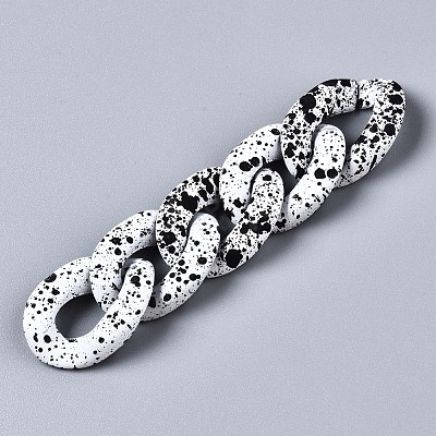 Spray Painted CCB Plastic Linking Rings CCB-Q091-018A-1