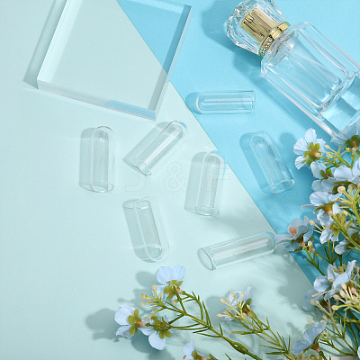 12Pcs Transparent Glass Straw Dustproof Covers AJEW-FG0002-37B-1