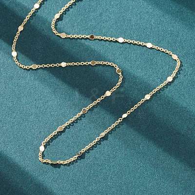 1MM Brass Cable Chain Necklace for Women Men KK-P302-02G-1